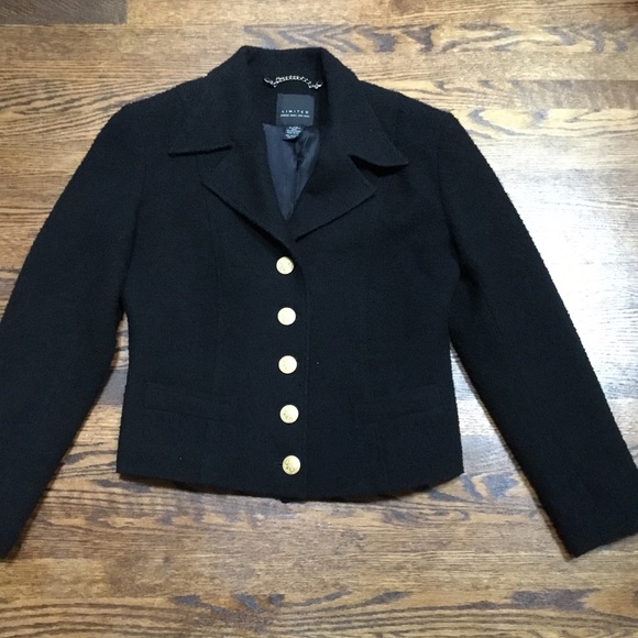 Black Boucle Blazer with Gold Buttons EUC - Picture 1 of 6